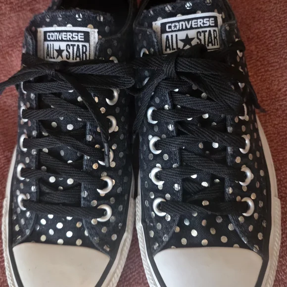 Converse Black Polka Dot Sneakers(Men's Size 8) - Picture 1 of 6